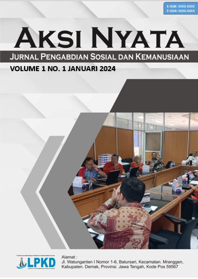 					View Vol. 1 No. 1 (2024): Januari : Aksi Nyata : Jurnal Pengabdian Sosial dan Kemanusiaan
				