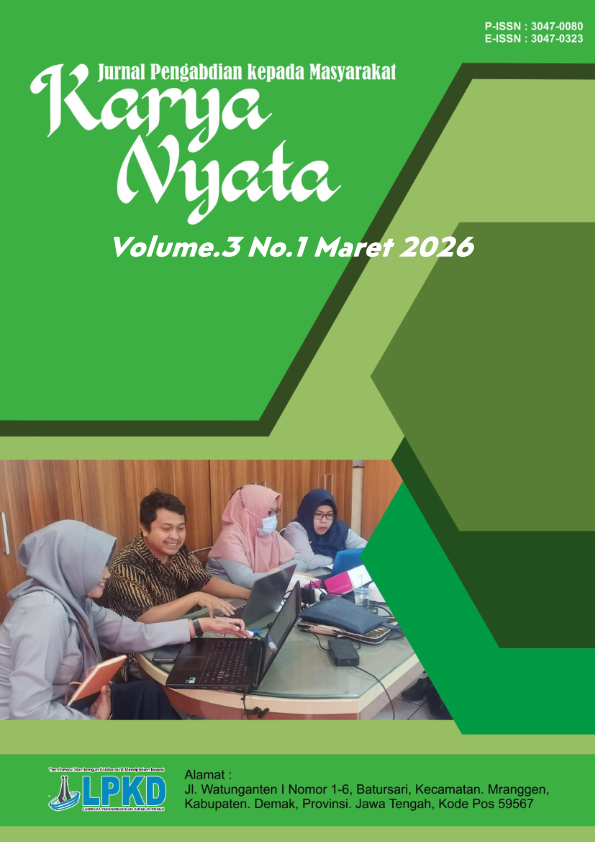 					View Vol. 3 No. 1 (2026): Maret : Karya Nyata : Jurnal Pengabdian kepada Masyarakat
				
