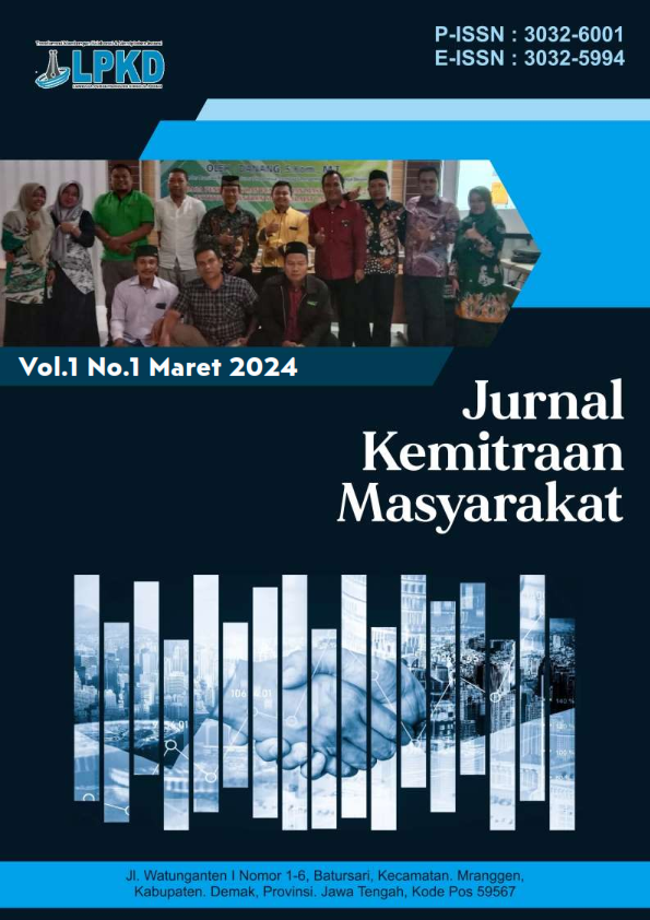					View Vol. 1 No. 1 (2024): Maret : JKM : Jurnal Kemitraan Masyarakat
				